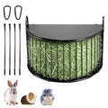 Metal Hay Rack for Rabbits, Bunny Hay Feeder Holder with Tops-Semicircular | Hanging Hay Rack for Guinea Pigs Chinchillas, Hay Feeder with Built-in Hooks, Reduce Mess Feeding Supply for Chinchilla Cage - size: 7.9x5.3x3.9