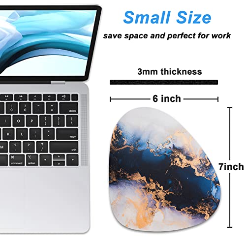 Rimilak Small Mouse Pad 6 x 7 Inch, Irregular Mini Mouse Pad with Non-Slip Rubber Base, Waterproof Compact Mouse Mat for Laptop Computer Wireless Mouse Keyboard Home Office Travel, Blue Marble - color: Blue Gradient Marble, size: 7L x 6W inches