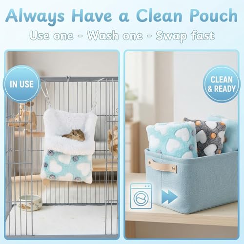 Sugar Glider Bonding Pouch, Sugar Glider Pouch, Comfortable Sleeping Bag for Sugar Gliders and Small Animals, Heart Pattern Design