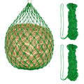 Slow Feeder Hay Net, 40" Length 2" Holes Strong Load-Bearing, Nylon Slow Feed Bag Hay Feeder, (Green, 2 Pcs), Intended for Horses/Goats/Trailer/Stall - color: Green