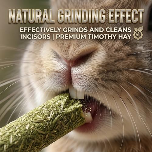 Timothy Hay Sticks 120 Pack Rabbit Chew Toys Guinea Pig Treats | natural timothy hay sticks for rabbits guinea pigs pets Teeth grinding support high fiber digestion handmade no additives - style: Timoty-120Pcs