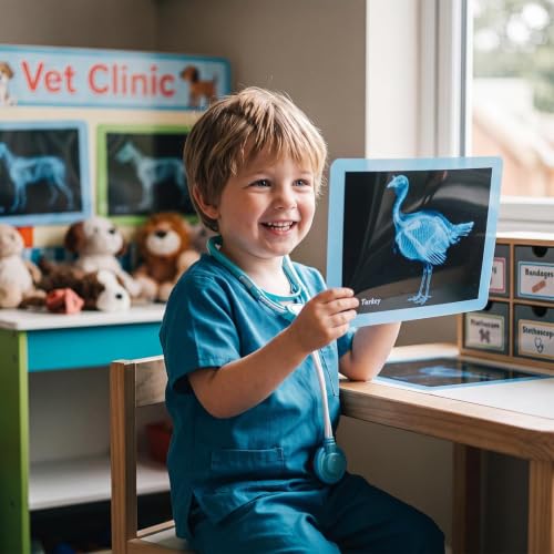 10 Pcs Farm Animal Xrays - Light Table Accessories | Vet Role Play & Preschool Learning Farm Animal X-Ray Set - style: Farm Series