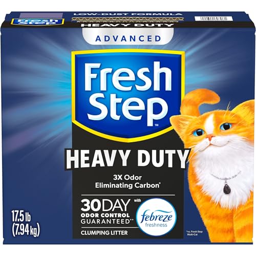 Fresh Step Heavy Duty Odor Block Advanced Multi Cat Clumping Litter with Febreze, 52.5 lb (Package May Vary),(17.5lb Pack x 3) - size: 17.5 lb (Pack of 3)