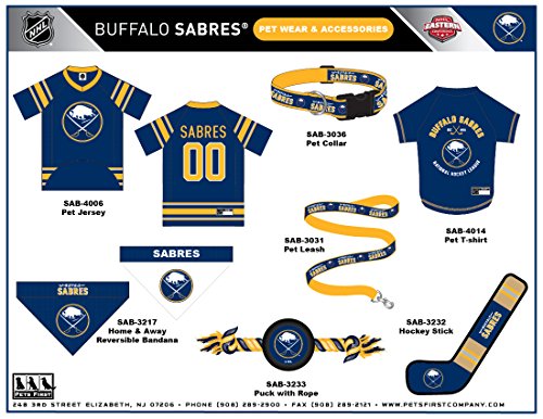 Pets First NHL Buffalo Sabres Stick Toy for Dogs & Cats. Play Hockey with Your Pet with This Licensed Dog Tough Toy Reward! - color: Buffalo Sabres, style: NHL Dog Tug Toy