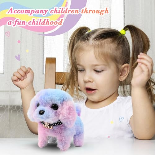 Easfan Walking Puppy Stuffed Animal Dog Barking Plush Toy Gift for Kids 7" | Tail wagging head nodding, Interactive educational plush, electronic animated pet, Easter Christmas birthday gift - style: Dog