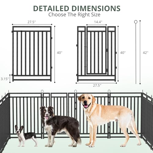 Thickened Indoor Dog Fence, 40" H, 8 Panels for Yard & Camping | Easy Setup, Flexible Layouts, Thickened Panels, Heavy-Duty, for Medium & Large Dogs, Patented - size: 40" height, style: 8 Panels