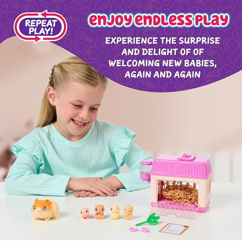 Little Live Pets Hamster Mini Interactive Toy Set, Hutch Animal Playset with 3 Surprise Babies, 20+ Sounds, Hamster Must-Haves for Ages 3+ | 20+ sounds, deluxe hutch reveals 3 babies, accessories; interactive pet toy for kids ages 4+ - style: Hamster
