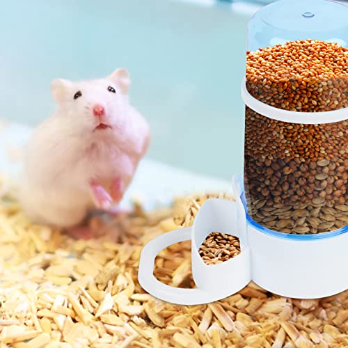 2 Packs Pet Feeder and Waterer, Self Dispensing Automatic Hamster Feeder, Food and Water Dispenser Set,Small Animal Dog Cat Pet Food Bowl, for Dogs Cats Pets Animals, 16x14cm, Blue (Blue) - color: Blue