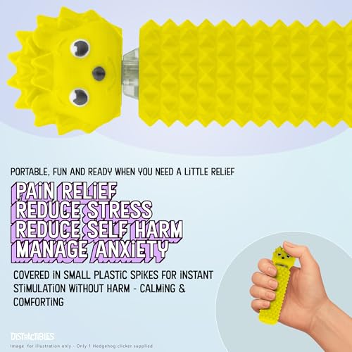 Hedgy - The Hedgehog Sensory Pain Stim Fidget Clicker, Spike Textured for Stress Relief, Focus and Concentration (Yellow) - color: Yellow