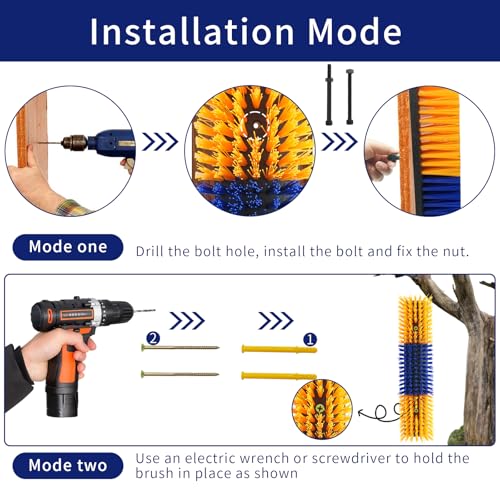 Livestock Scratch Brush With 16 Screws，Animal Back Scratching Brush for Cow,Cattle,Sheep, Horses,Pigs，Massage Grooming Tool(Yellow, 4pcs) - color: Yellow, size: 4pcs