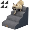 Necrely 4-Step Dog Stairs for High Beds 18-24 Inch Pet Steps 2 3 4 5 Tier Ladder Non-Slip Sturdy Ramp Small Medium Large Dog Steps to Couch Bed Old Dogs Balanced Pet Stairs for Getting on Bed