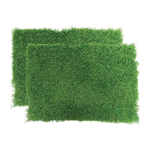 Gotta Go Grass for Small Animals – Natural Real Grass Bedding & Pet Resting Pad,Grass Potty Pad for Rabbits, Guinea Pigs, Hamsters, & Small Pets, Odor Absorbent Grass Mat (With Tray 2-Pack 16" x 24") - size: With Tray 2- Pack