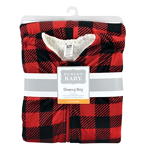 Hudson Baby Unisex Baby Mink with Sherpa Inner Sleeping Bag, Sack, Blanket, Buffalo Plaid, 18-24 Months - color: Buffalo Plaid, size: 18-24 Months