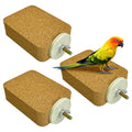 3 Pack Bird Perch Platform Cork Parrot Perch Stand Parakeet Chewing Toy Bird Paw Grinding Cage Accessories for Small Conures Budgies Cockatiels Finches (Small) - size: Small