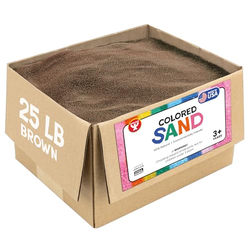 Hygloss Colored Sand for Crafts - 25 lb, Brown - Vibrant Colorful Fine Sensory Play Sand Art Kits for Kids - Classroom Activities for Children 3 4 5 6 7 8 9 10 11 12 - Safe for Ages 3+ - color: Brown, size: 25-Pound