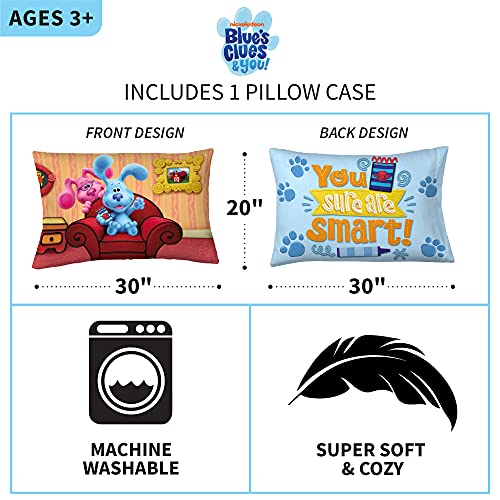 Franco Kids Bedding Super Soft Microfiber Reversible Pillowcase, 20 in x 30 in, Blues Clues - color: Blues Clues