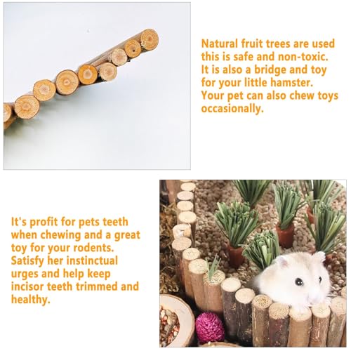 kathson 4PCS Hamster Wooden Bridge Toys,11.02" L x 6.09" W Large Climbing Toy,Rat Ladder,Small Animal Chew Toys,Wood Hideout Tunnel for Chinchillas Guinea Pig Gerbils Ferret Syrian Hamster Squirrel