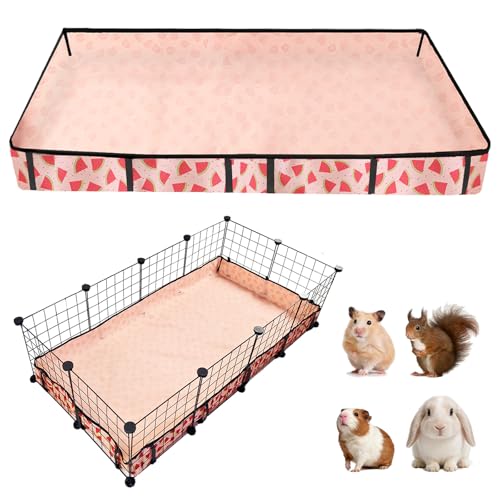 Waterproof Guinea Pig Cage Liners, Washable & Reusable Small Animal Cage Mat, for Rabbit, Hamster, Chinchilla, Hedgehog (Watermelon),C&C 28x56 inches - size: C&C 2x4(28x56 inches)