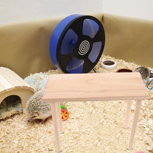 Toddmomy Hamster Play Wooden Platform, Hamster Platform Gerbil Cage Wood Stand with Pillars, Small Animal Resting Area, Rectange, 7. 5'' / 19cm Height