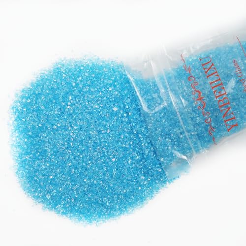 Crushed Glass Glitter, Broken Stones Shattered Glass Chips for Resin Art Crafts, Epoxy Resin Supplies, Geod Painting, DIY Art Projects, Jewelry Making, 2-4mm, 200g/7oz (Navy Blue) - color: Navy Blue
