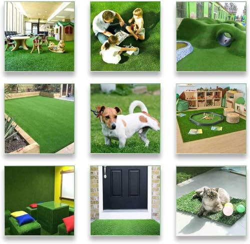 Petgrow Artificial Realistic & Thick Fake Mat for Outdoor Garden Landscape Pet Pad Dog Synthetic Grass Rug Turf (10FTX10FT(100 Square FT) - size: 10 FT x 10 FT (100 Square FT)