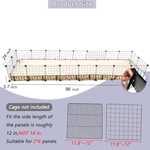 Guinea Pig Cage Liner，Washable Waterproof Oxford Cloth Cage Liners for Small Animals,Hamster Chinchilla Hedgehog Rabbit and Other Small Animals Not Include Cage(24x96 inches) - size: C&C 2x8(24x96 inches)