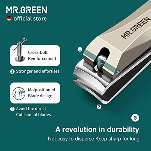 MR.GREEN Nail Clippers Anti Splash Fingernail Cutter Stainless Steel Manicure Tools Nail Scissors Detachable Design Nail Trimmer (Medium) - size: Medium without Nano Glass File