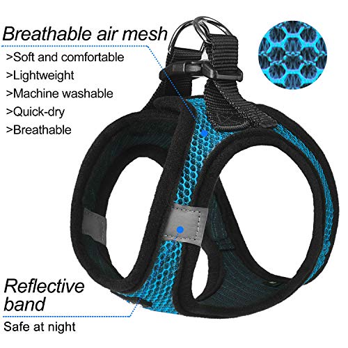 Dog Harness Step-in Breathable Puppy Cat Dog Vest Harnesses for Small Medium Dogs - color: Blue, size: Medium (Chest 13.5''-16.5'', Weight 10-15 lb)