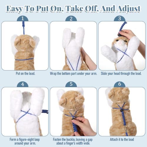 2 PCS Figure 8 Harness and Leash for Small Animals | Harness for Kittens Ferrets Rabbits Guinea Pig Chinchilla and Hamster (Blue+orange)