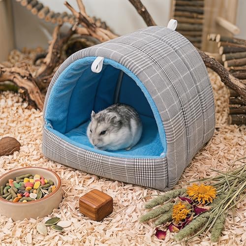 Rat Hamster Warm Bed House Hut Hanging Hammock Cute Nest for Small and Medium-Sized Pets (L), Suitable for Larger Pets(XL)-XL-Grey - color: Grey, size: XL