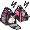2 Pcs Pet Carrier, Soft Sided Pet Travel Carrier for Cats, Airline Approved Kitty Portable Dog Bags for Traveling Little Dogs, Rabbits, Puppy, Cat(S,Pink, Purple) - color: Pink, Purple