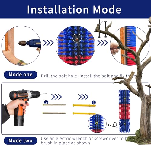 Livestock Scratch Brush With 8 Screws，Animal Back Scratching Brush for Cow,Cattle,Sheep, Horses,Pigs，Massage Grooming Tool(Blue, 2pcs) - color: Blue, size: 2pcs