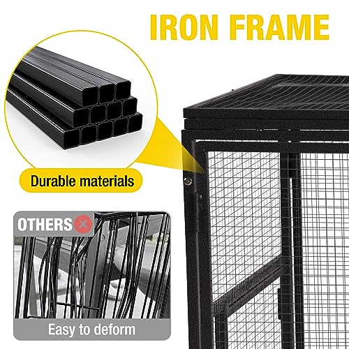 Aivituvin Chicken Run Chicken Coop Expansion Pen 71in,Outdoor Enclosure Playpen for Chicken, Rabbit, Duck, Cats, Chicken Run Only (Black, AIR29) - color: Black, size: AIR29