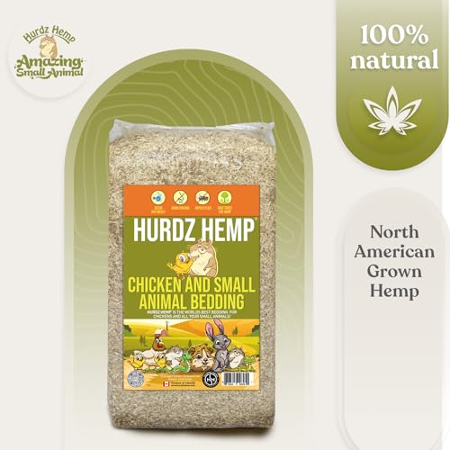 Hemp Bedding for Chickens - Made from 100% Natural Hemp - Superior Absorption & Odor Control- Eco-Friendly Hemp Bedding for Chickens - Easy Maintenance Hemp Bedding for Small Animals - size: 33 lbs.