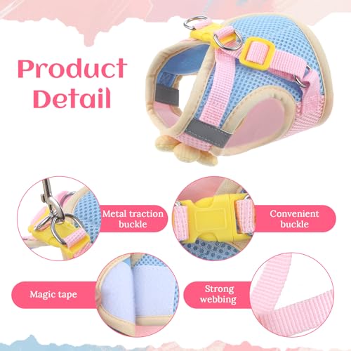 Cat Leash and Harness Set for Walking, Kitten Harness and Leash Set | Escape Proof, Adjustable Soft Breathable, with Reflective Strips, Easy to Wear, Secure Fit, for Kittens, Puppy Bunny Ferret