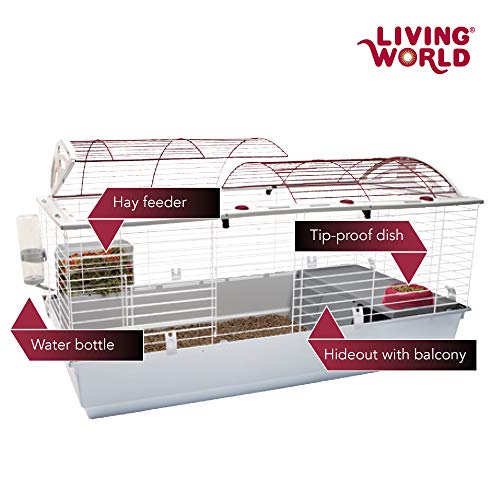 Living World - Deluxe Hybrid Habitat, X-Large | Rabbit, Guinea Pig, Chinchillas, and Small Animal Cage - size: 46.9"L x 22.8"W x 24.0"H