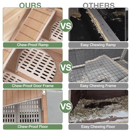 Guinea Pig Cage with Wooden Stand - Hamster Cage, Small Animal Cage Anti Chew Ramp, Hideout, Platform, Pull Out Tray (Wood, L) - color: Wood