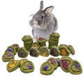 Hamiledyi 36Pcs Bunny Chew Toys,Natural Timothy Hay Handmade Grass Cakes Molar Treats for Bunny Chinchilla Guinea Pig Dwarf Rabbit Improves Teeth Health