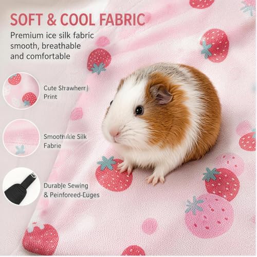 5 Pack Ferret Hammock, Rat Hammock, Washable Guinea Pig Hideout Bed, Soft Hanging Tunnel & Mat, Small Pet Cage Accessories for Chinchilla, Squirrel (Pink)