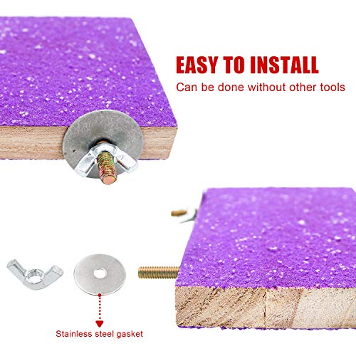 7 Pcs Bird Perch Stand Toy, Wood Parrot Stand Platform Colorful Sand Paw Grinding Stick Cage Accessories Exercise Toys for Cockatiel Conure Budgies Parakeet Lovebird Hamster Gerbil Rat Mouse (7 Pcs) - color: 7 Pcs