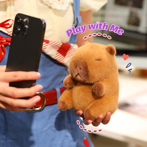 Ditucu Palm-Sized Capybara Stuffed Animals Cute Soft Plush Doll Small Capibara Plushies Toys Gifts for Kids Brown 5 inch - style: Capybara