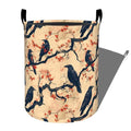 Gothic Crow on Red Blossom Branches Laundry Basket, Dorm Nursery Foldable Laundry Hamper Organizer for Bathroom Decor, Toy Clothes Storage Box for Bedroom 19.7x15.7 Inch - style: Crow03