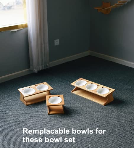 2-Pack Ceramic Pet Bowls for Cat and Dog - Food & Water Dish Set, Made of Food-Safe Bone China, Easy Clean & Dishwasher Safe, Ideal for Multiple Pets or Replacement