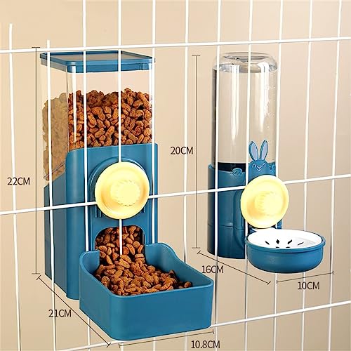 Cage Hanging Automatic Bunny Food Water Dispenser Gravity Rabbit Feeder and Water Bowl Ferret Cages Accessories, Cage Cat Food Bowl for Chinchilla Guinea Pig Hedgehog (Water Bowls Light Blue) - color: Water Bowls Light Blue