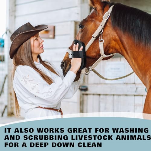 LemonRoad 4 Pcs Livestock Massage Brush, Large Plastic Horse Scratcher Grooming Brush Set Multifunctional Wet Dry Usage for Bathing Massage Hair Cleaning for Cow Cattle Sheep Horses Pigs