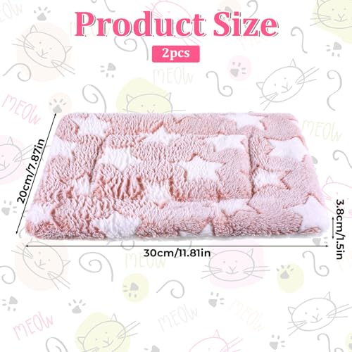 2 Pack Bunny Bed, 11.8 x 7.9 Inch Rabbit Bed Soft Warm Small Animal Beds Mat Cozy Washable Blanket Plush Rabbit Sleep Beds for Rabbits, Guinea Pig, Hamster, Chinchilla, Hedgehog