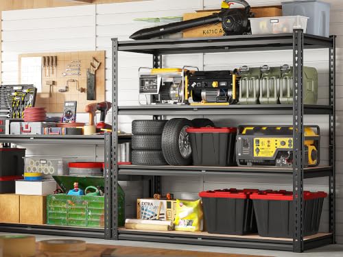 REIBII 2000LBS Storage Shelves,4-Tier Adjustable Garage Shelving for Pantry | 500 lbs per shelf,Metal Shelves,Upgards MDF boards,Tool-free assembly,for Basment Warehouse Commercial,40" W × 20''D × 60''H - size: 20"D x 40"W x 60"H