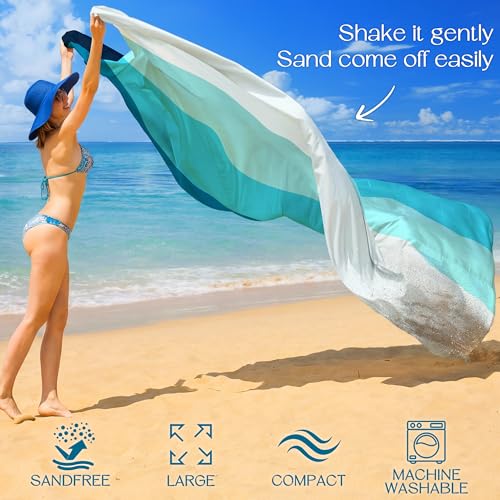 BYDOLL Beach Blanket Waterproof Sandproof,78''X81''/78''X110'' Large Sand Free Oversized Lightweight Sand Resistant Blanket, Picnic Mat for Beach Travel Camping Hiking Essentials - color: Sea, size: 78''X81"