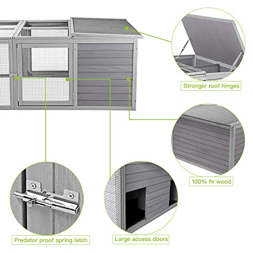 GUTINNEEN Rabbit Hutch Indoor, Bunny Cage Outdoor, Small Animal House with Large Run