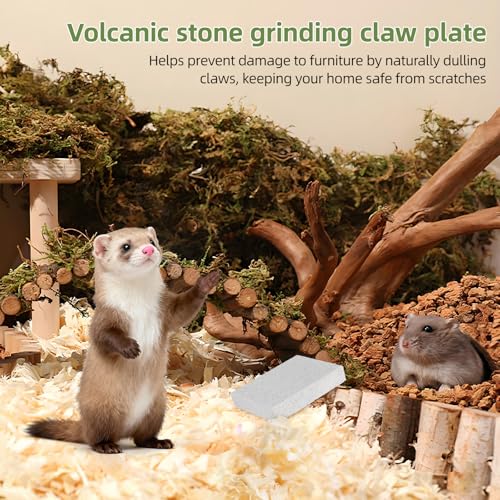 Balacoo Rabbit Scratch Foot Pads, Natural Small Animal Volcanic Stone Teeth Grinding Scratching Pad Chew Toy for Hamster, Guinea Pig, Gerbil, Chinchilla, Hedgehog